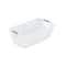 Simplify Small White Shelf Storage Rattan Tote Basket